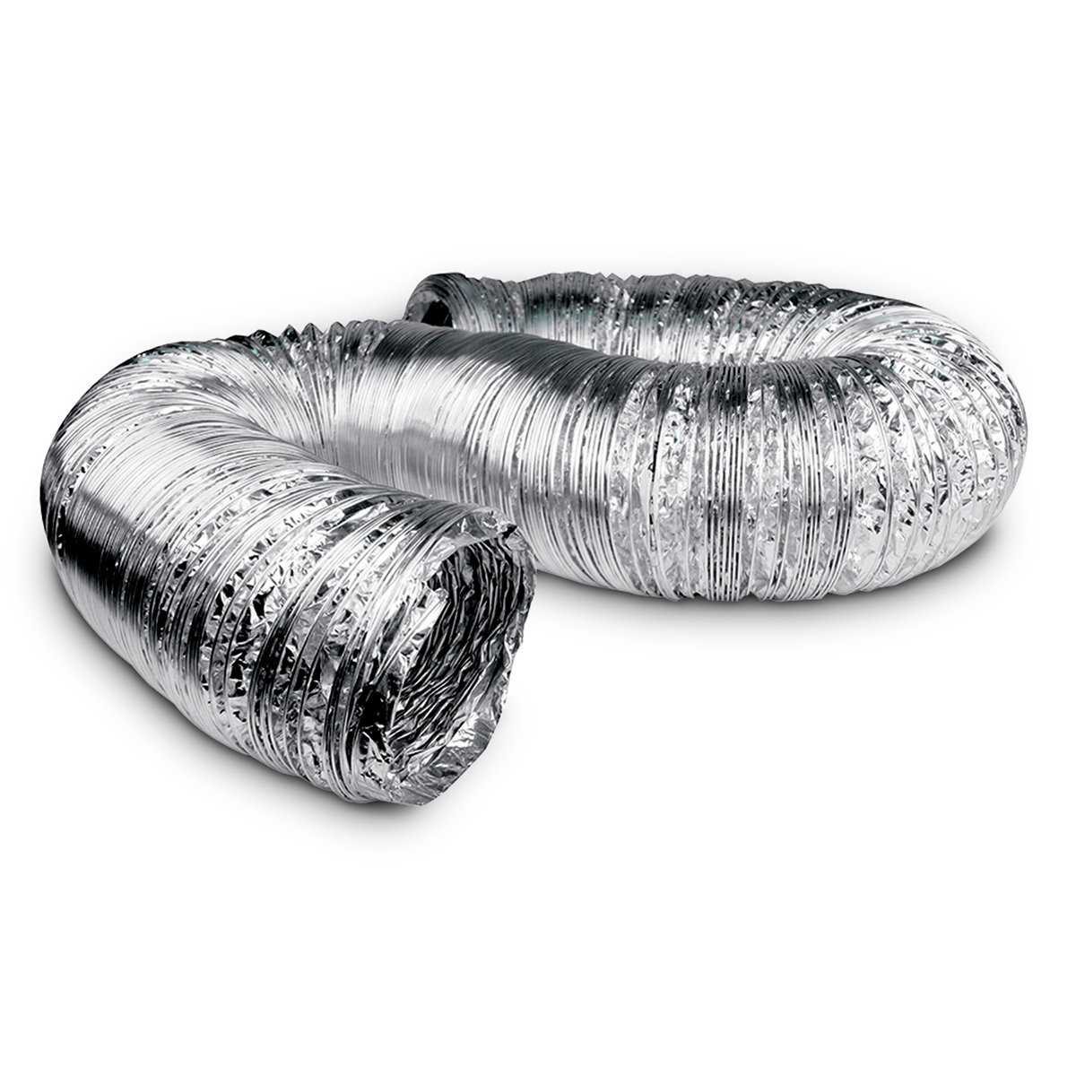 AF625ULPZW Flexible Duct, 6 in, 25 ft L, Aluminum, Silver
