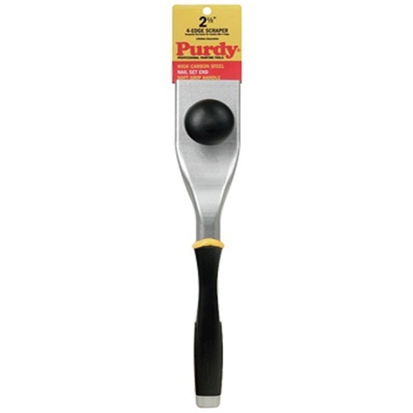 144900240 Scraper, 2-1/2 in W Blade, 4-Edge Blade, Steel Blade, Rubber Handle, Tapered Handle, 11-1/2 in OAL