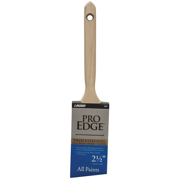 2870-2.5 Paint Brush, 2-1/2 in W, Polyester Bristle, Angle Sash Handle