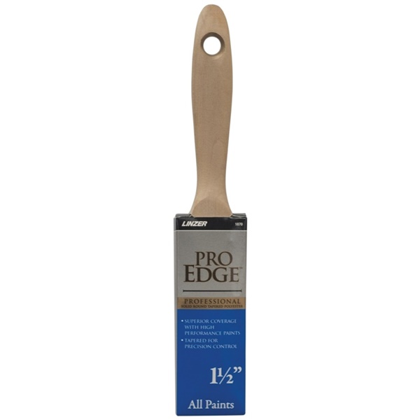 Pro Edge 1870-1.5 Paint Brush, 1-1/2 in W, Nylon/Polyester Bristle, Beaver Tail Handle