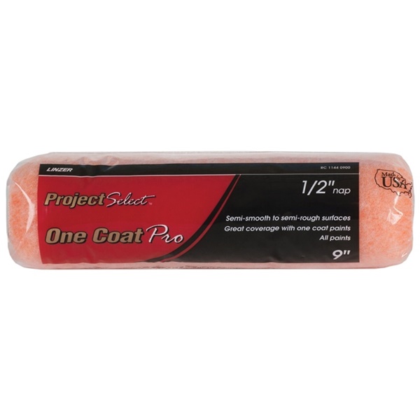 RC1144 Roller Cover, 1/2 in Thick Nap, 9 in L, Polyester Cover