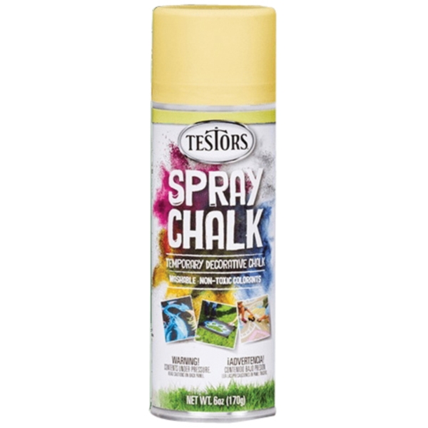 Testors 307591 Chalk Spray Paint, Flat/Matte, Yellow, 6 oz, Can
