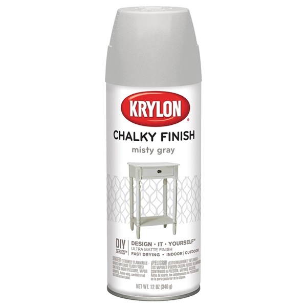 K04102000 Chalk Spray Paint, Matte, Misty Gray, 12 oz, Can