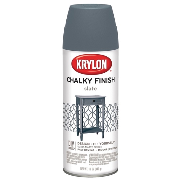 K04103000 Chalk Spray Paint, Matte, Slate, 12 oz, Can