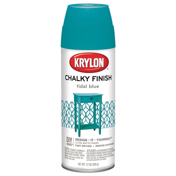 Krylon K04111000 Chalk Spray Paint, Matte, Tidal Blue, 12 oz, Can