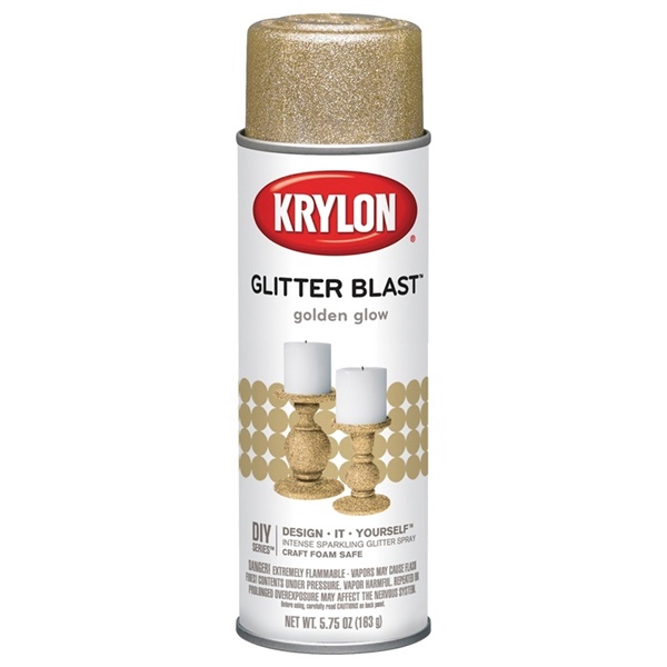 K03801A00 Craft Spray Paint, Glitter, Golden Glow, 5.75 oz, Can