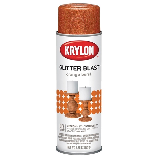 K03807A00 Craft Spray Paint, Glitter, Orange Burst, 5.75 oz, Can