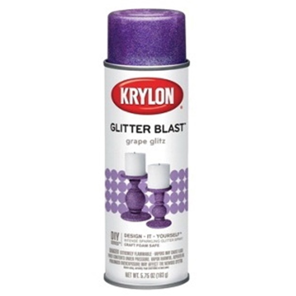 K03813A00 Craft Spray Paint, Glitter, Grape Glitz, 5.75 oz, Can