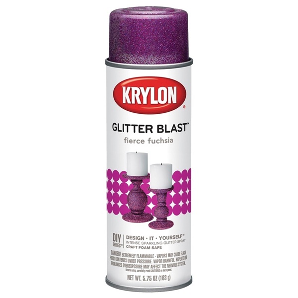K03815A00 Craft Spray Paint, Glitter, Fierce Fuchsia, 5.75 oz, Can