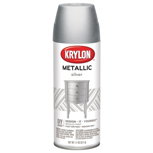 K01406 Metallic Spray Paint, Metallic, Silver, 11 oz, Can