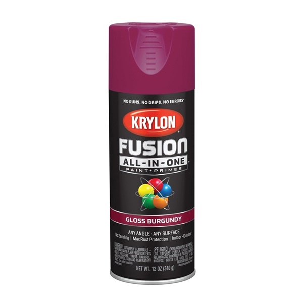 K02704007 Spray Paint, Gloss, Burgundy, 12 oz, Can