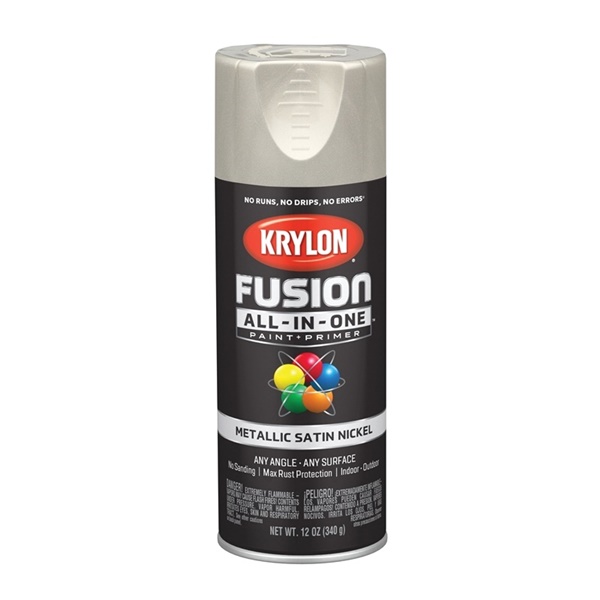 K02772007 Spray Paint, Satin, Nickel, 12 oz, Can