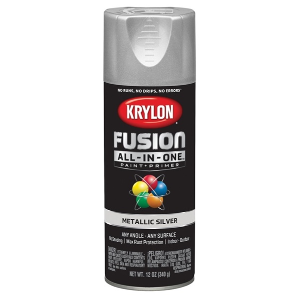 K02773007 Spray Paint, Metallic, Silver, 12 oz, Can