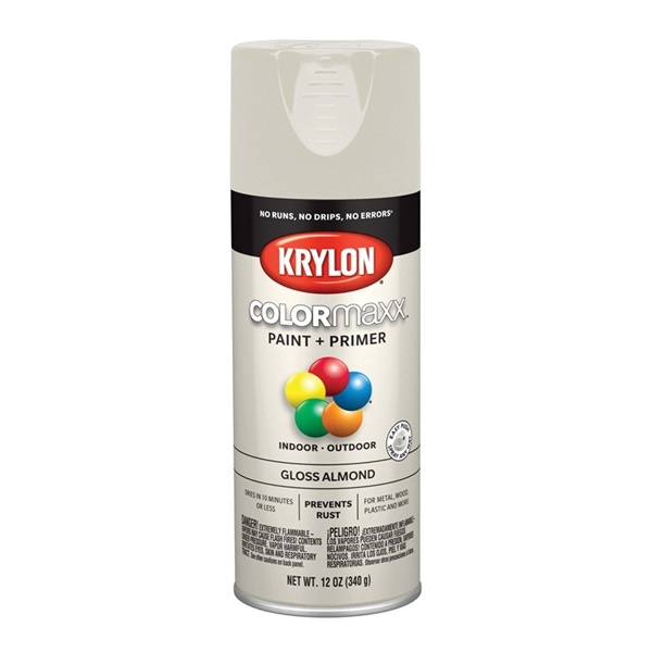 Krylon K05500007 Enamel Spray Paint, Gloss, Almond, 12 oz, Can - 1