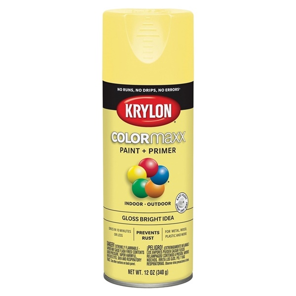 K05507007 Enamel Spray Paint, Gloss, Bright Idea, 12 oz, Can