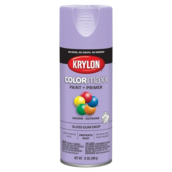 K05521007 Enamel Spray Paint, Gloss, Gum Drop, 12 oz, Can