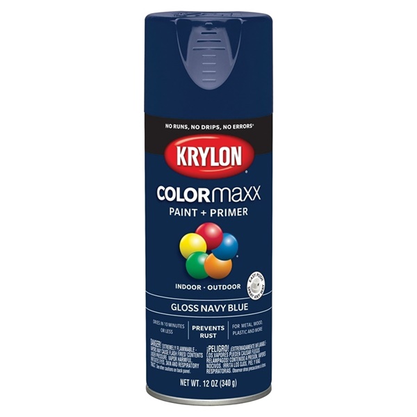 K05529007 Enamel Spray Paint, Gloss, Navy Blue, 12 oz, Can