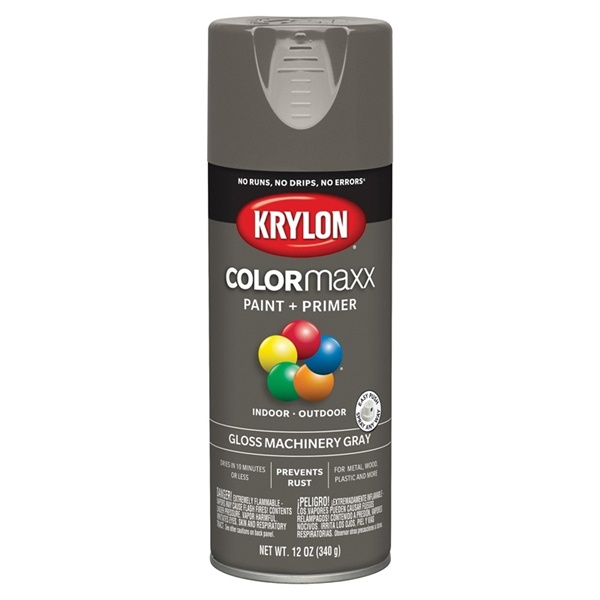 K05599007 Enamel Spray Paint, Gloss, Machinery Gray, 12 oz, Can