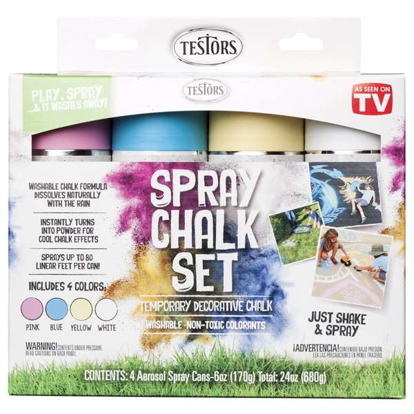 Testors 306006 Craft Spray Paint, Flat/Matte, Blue/Pink/White/Yellow, Can