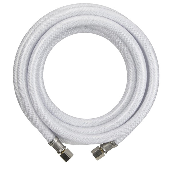 PP255610 Ice Maker Supply Line, 1/4 in Inlet, Compression Inlet, 1/4 in Outlet, Compression Outlet, PVC Tubing, 120 in L