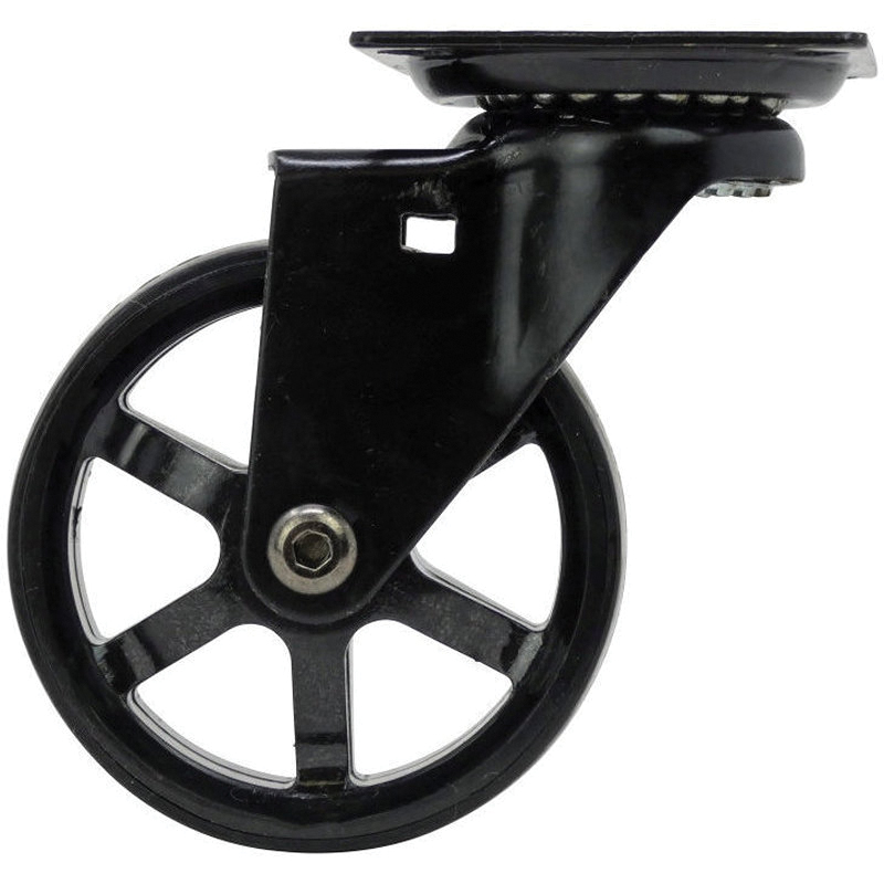 6275 Mag Designer Caster, 3 in Dia Wheel, 1 in W Wheel, Aluminum/Polyurethane Wheel, Black, 100 lb