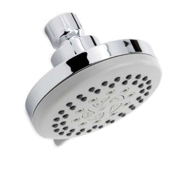 K702CP Shower Head, Round, 1.8 gpm, 5 -Spray Function, Polished Chrome, 3.9 in Dia