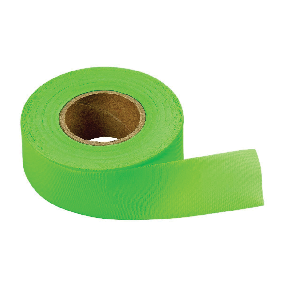 17001 Flagging Tape, 150 ft L, 1-3/16 in W, Fluorescent Lime, PVC