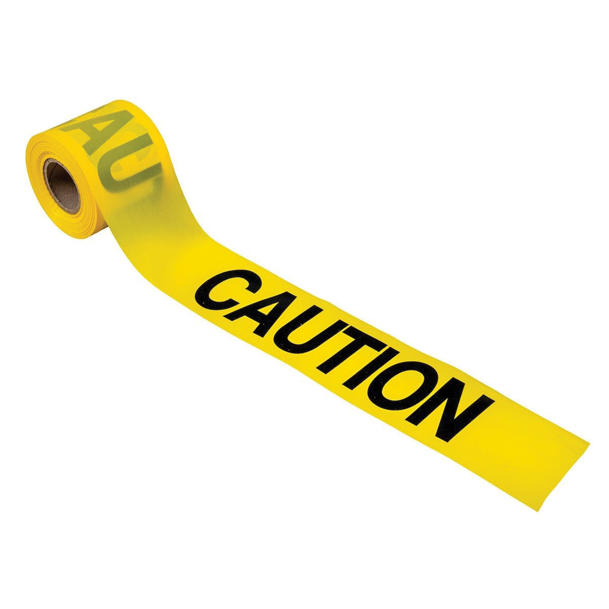 16100 Safety Barricade Tape, 300 ft L, 3 in W, Yellow, Polyethylene