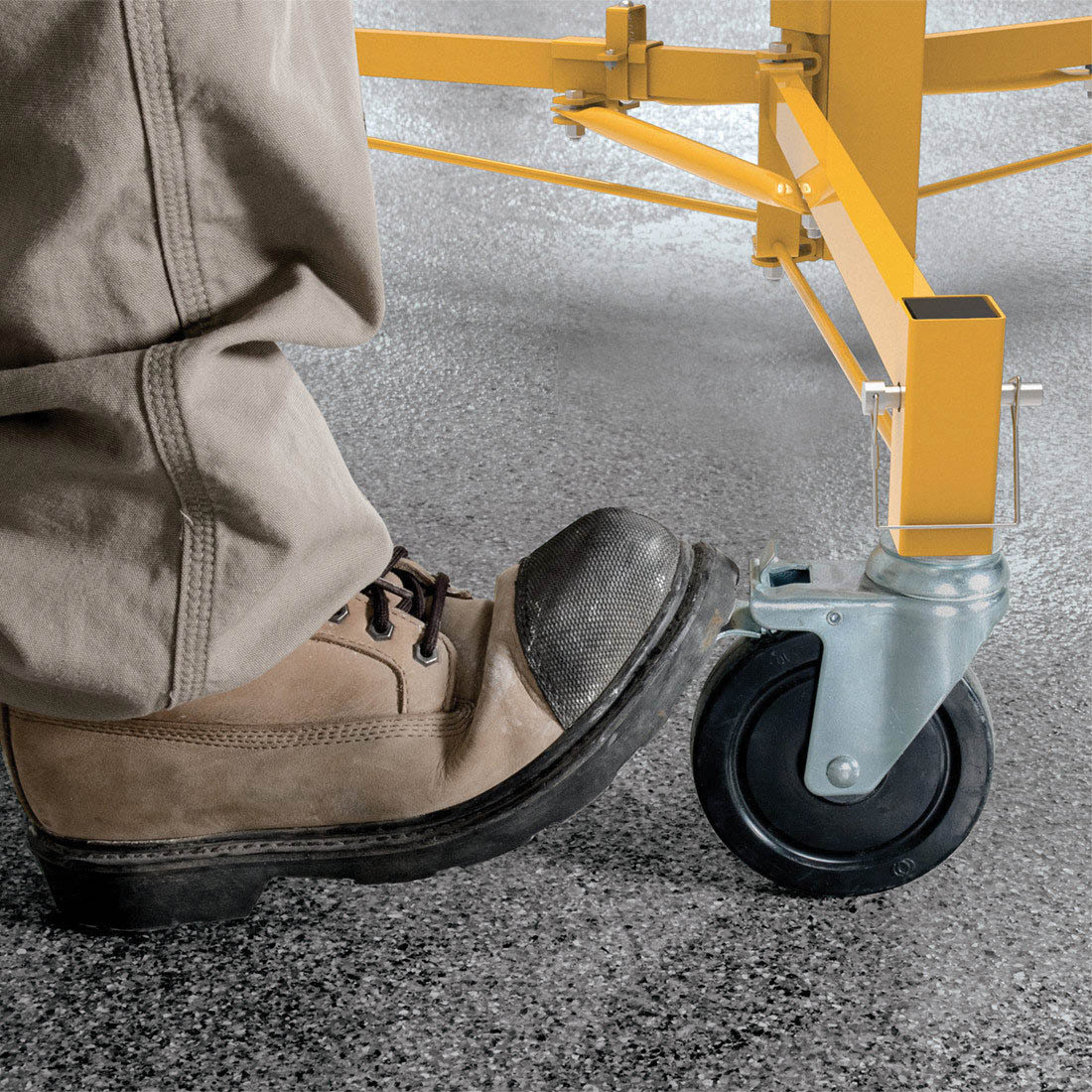 Metaltech Jobsite I-IDPL Drywall and Panel Lift, 150 lb, Steel, Yellow, 48.4 in L, 57.9 in W, 57 in H - 3