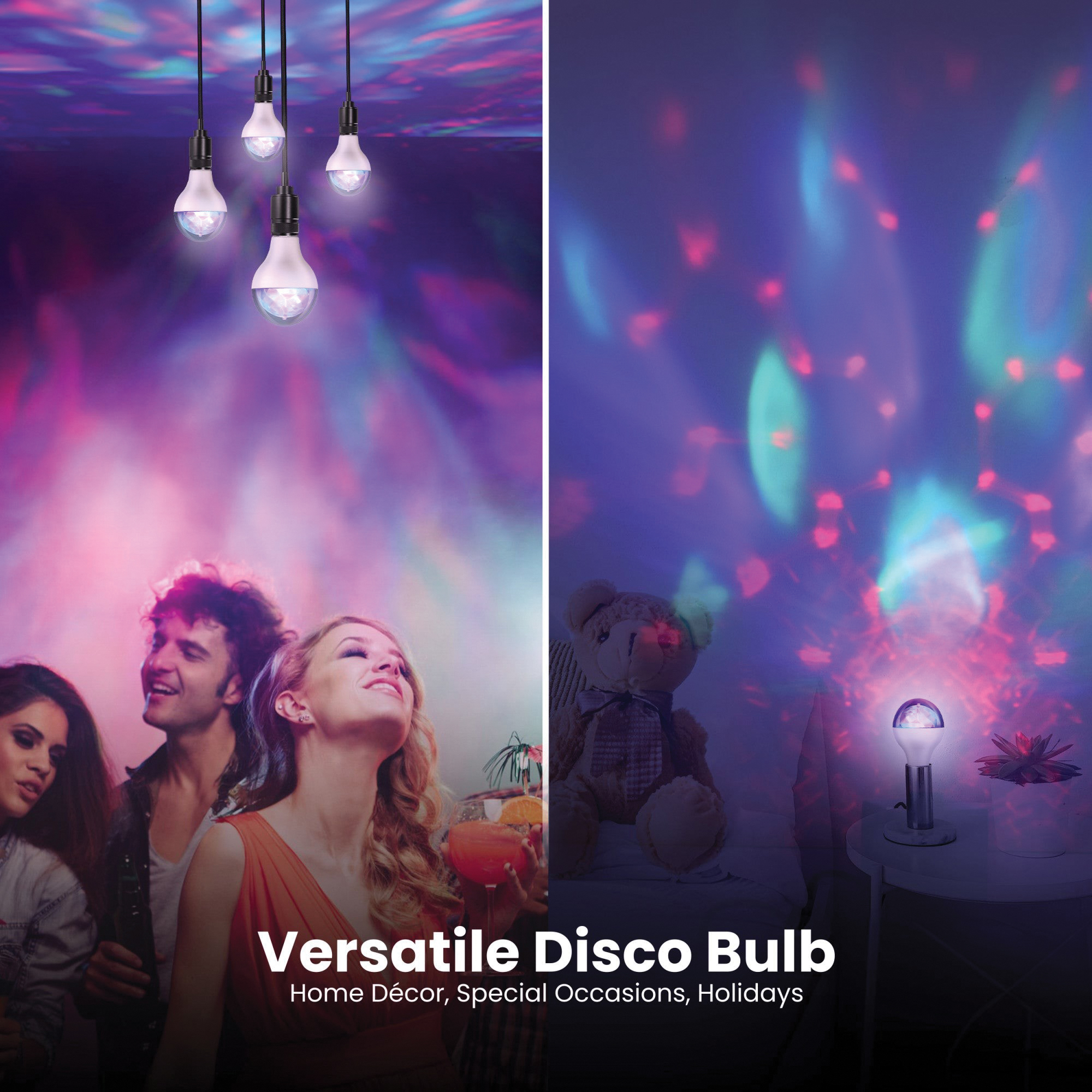 Feit Electric DISCO1/LED LED Disco Bulb, Specialty, A23 Lamp, 40 W Equivalent, E26 Medium Lamp Base, Dimmable, White