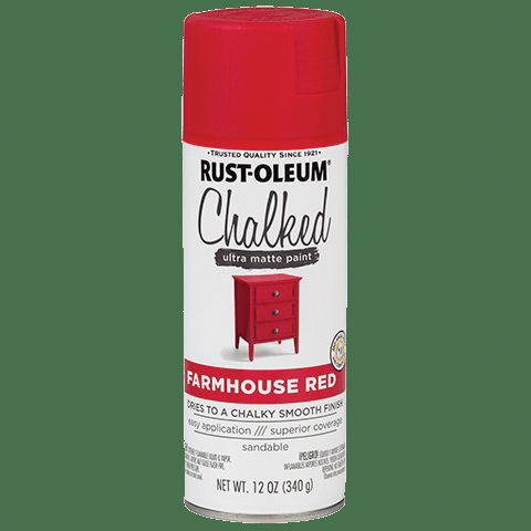 RUST-OLEUM 329193 Chalk Spray Paint, Ultra Matte Chalky, Farmhouse Red, 12 oz, Can - 1