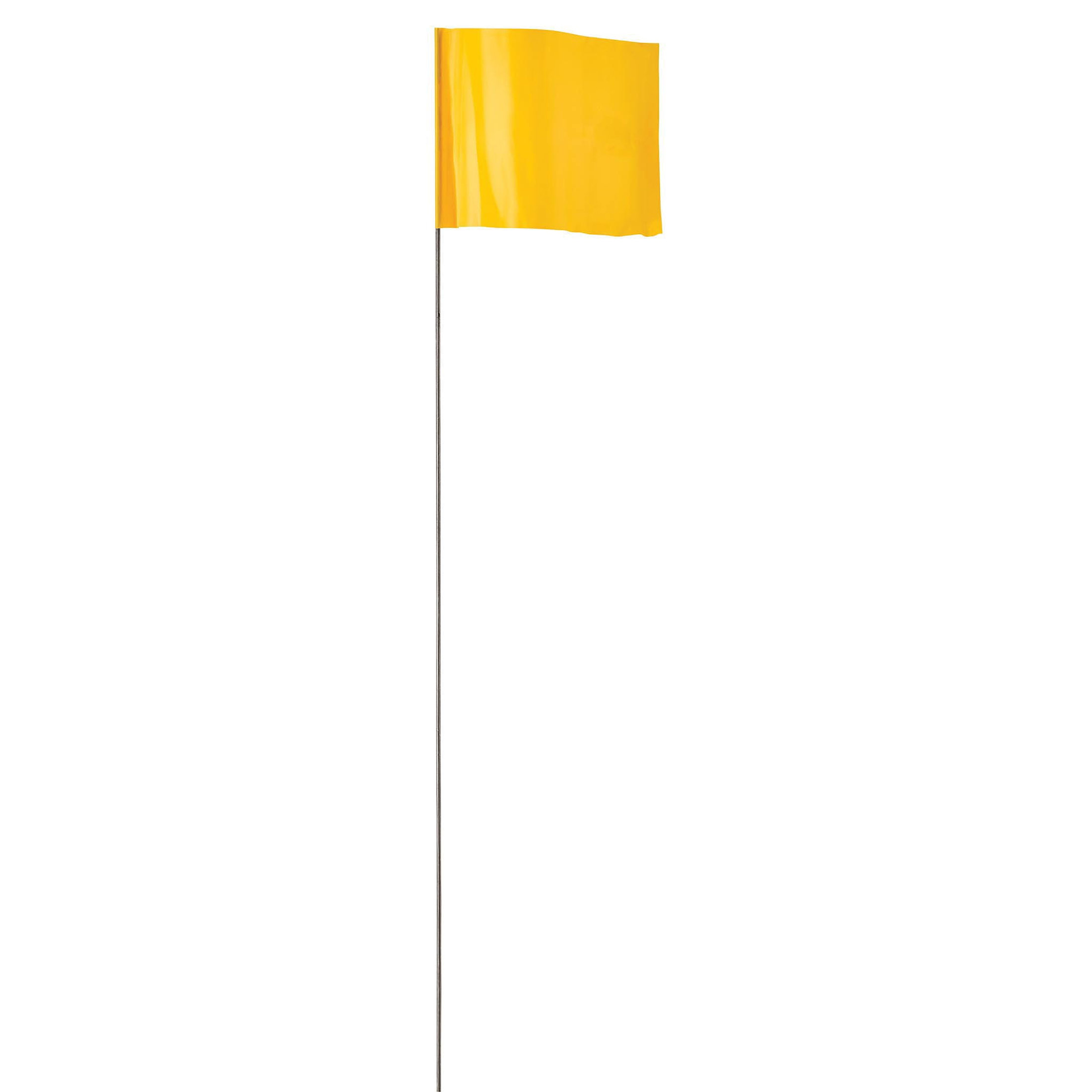 78004 Stake Flag, Yellow, 2-1/2 in W Flag, 3-1/2 in H Flag, 100 Pk