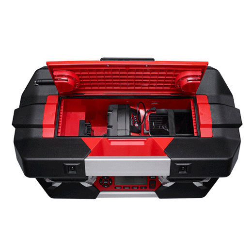 Milwaukee 2790-20 Jobsite Radio, Battery Included, 12 to 28 V, Includes: (2) AA Batteries, (1) Auxiliary Cord