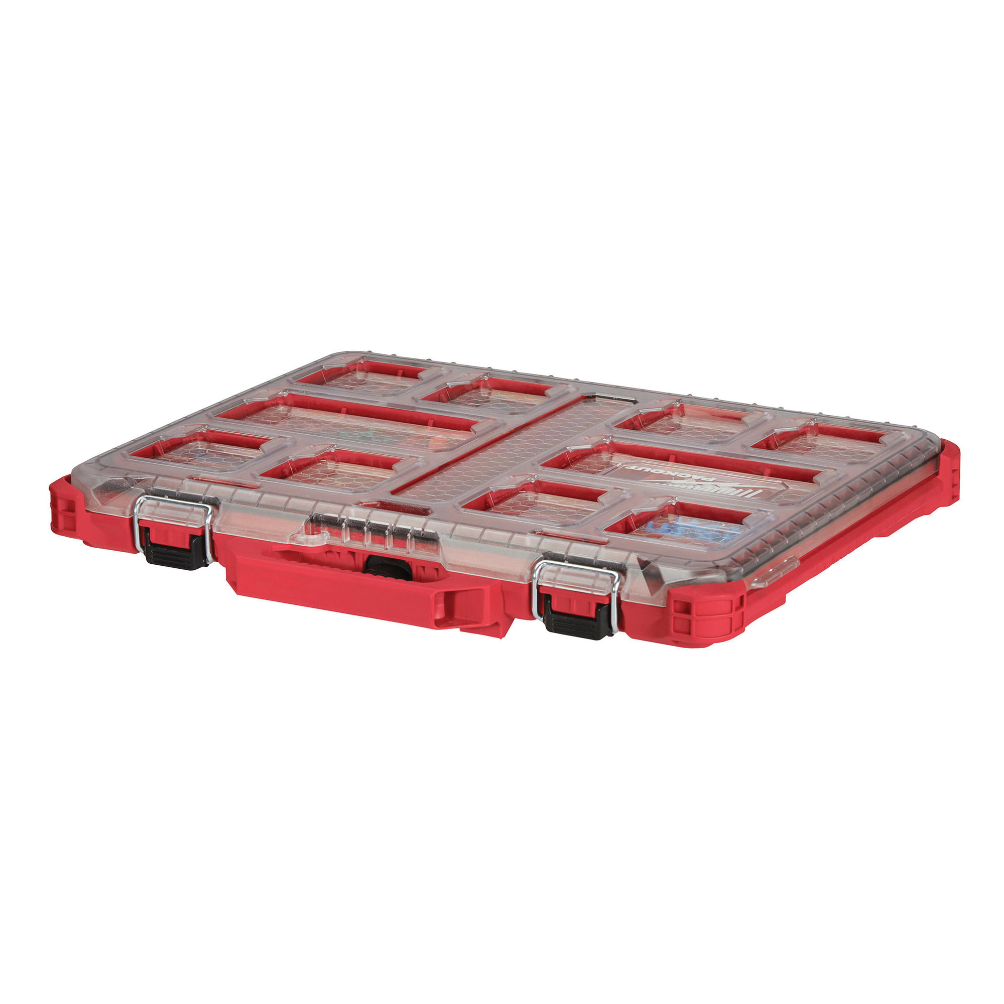 PACKOUT 48-22-8431 Organizer, 39 cu-in, 19.7 in L, 16.3 in W, 2-1/2 in H, 10-Compartment, Plastic, Red