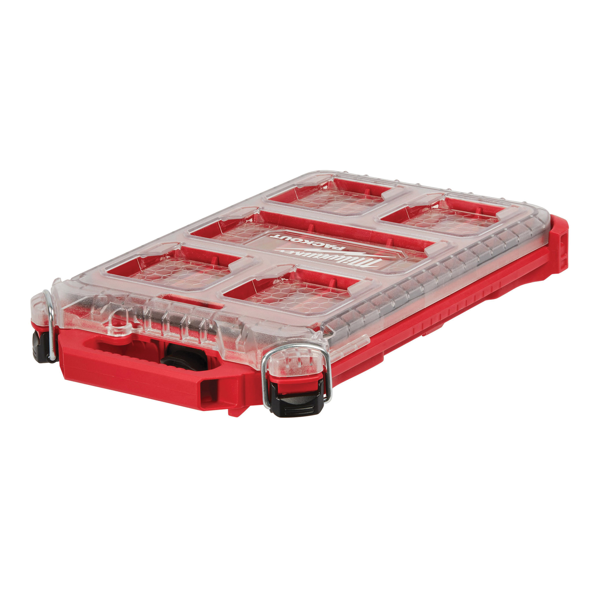 PACKOUT 48-22-8436 Organizer, 173 cu-in, 9.8 in L, 16.2 in W, 2-1/2 in H, 5-Compartment, Plastic, Red