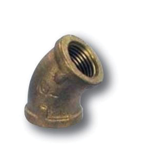 Lincoln 451125 Pipe Elbow, 3/4 in, Female, 45 deg Angle, Brass