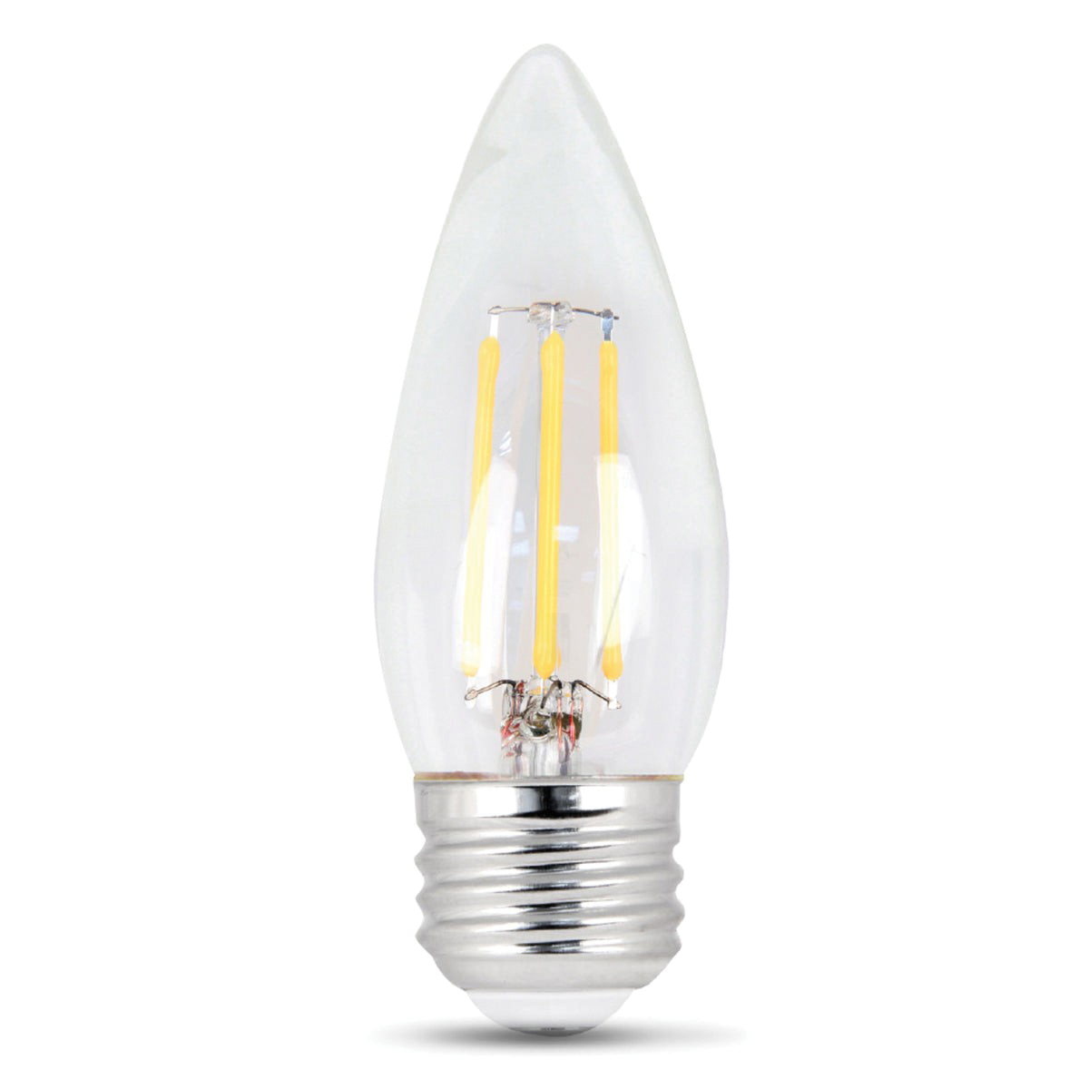 BPETC40/927CA/FIL Filament LED Bulb, Specialty, B10 Lamp, 40 W Equivalent, E26 Medium Lamp Base, Dimmable