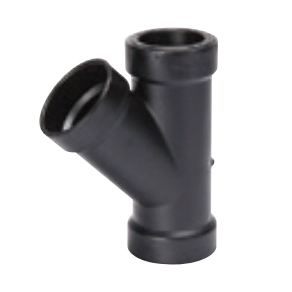 Streamline 02829H Reducing Pipe Wye, 4 x 4 x 2 in, Hub, ABS, Black, 5 psi Pressure