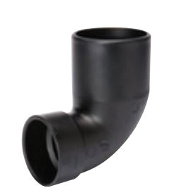Streamline 03107 Closet Bend Pipe Elbow, 4 x 3 in, Spigot x Hub, ABS, Black, SCH 40 Schedule