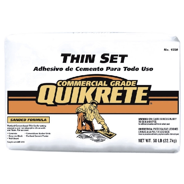 Quikrete Thin Set Series 1547-50 Sanded Mortar, Gray, Sol...