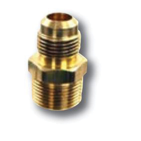 Lincoln 124844 Pipe Adapter, 1/2 in, Flare x MIP, Brass