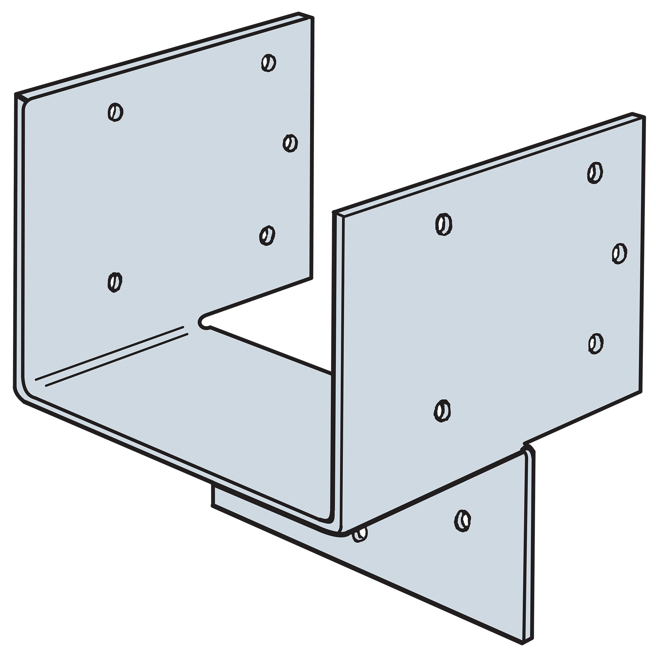 Simpson Strong-Tie HH HH4 Header Hanger, 2-13/16 in H, 3-1/2 in W, Steel, Galvanized