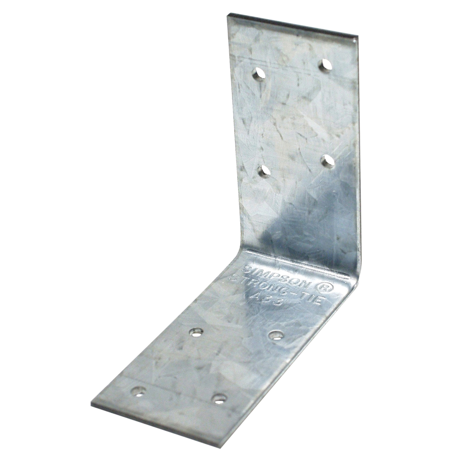 Simpson Strong-Tie A33 Angle, 3 in W, 3 in D, 1-1/2 in H, Steel, Galvanized/Zinc - 1