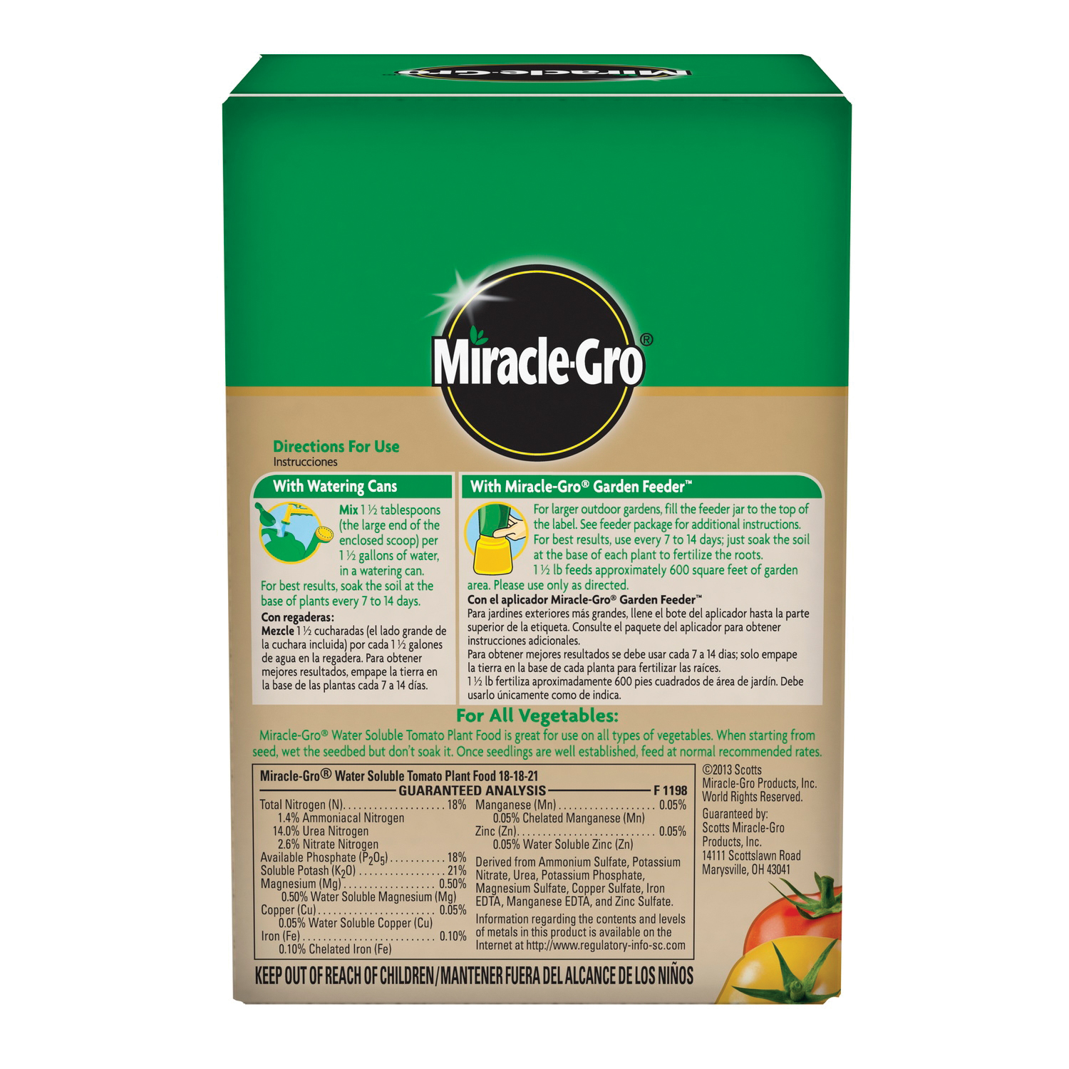 Miracle-Gro 2000422 Plant Food, 1.5 lb Box, Solid, 18-18-21 N-P-K Ratio - 5