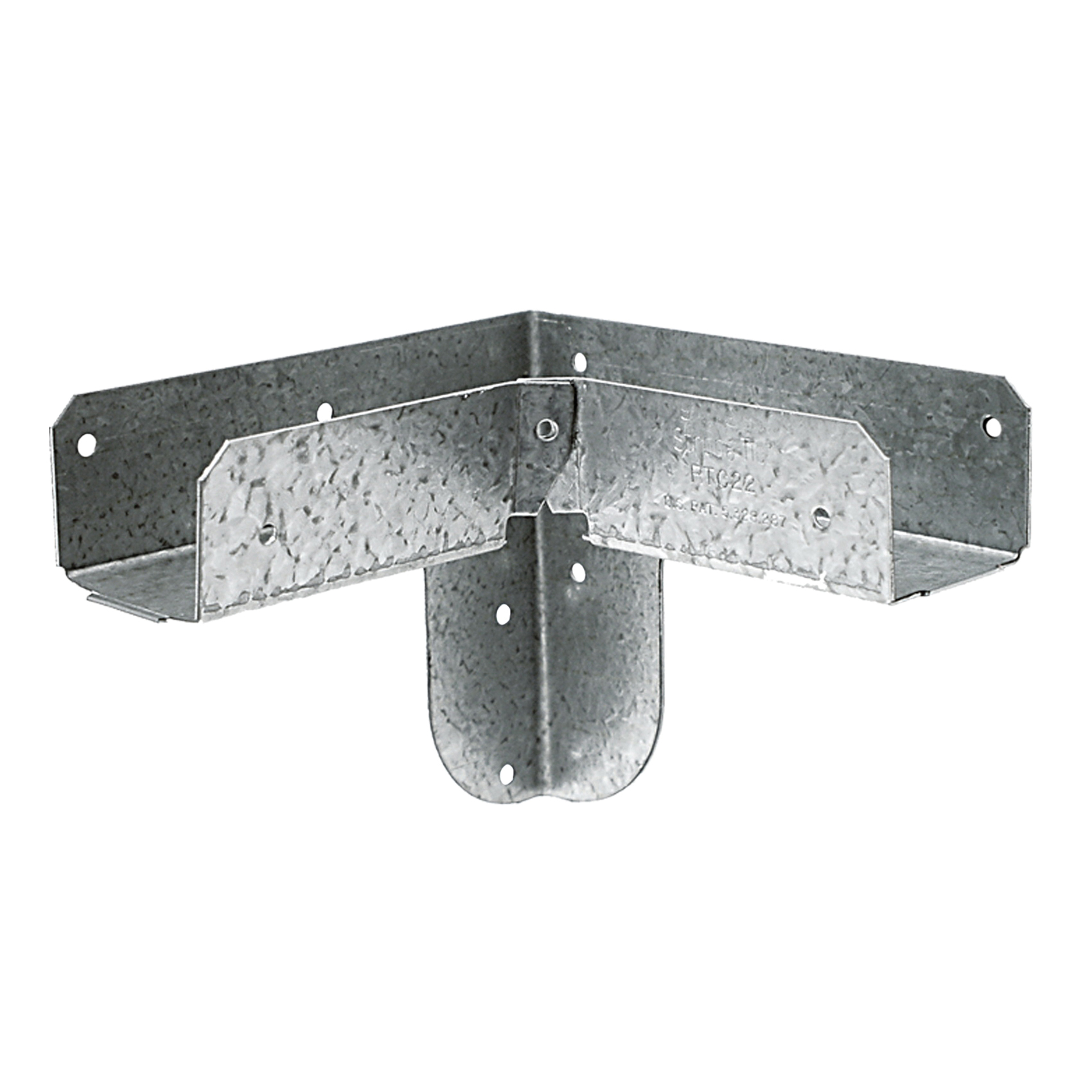 Simpson Strong-Tie RTC Series RTC22Z Rigid Tie Connector, 5 in H x 4.9375 in W x 4.125 in D Dimensions, 18 ga, Steel
