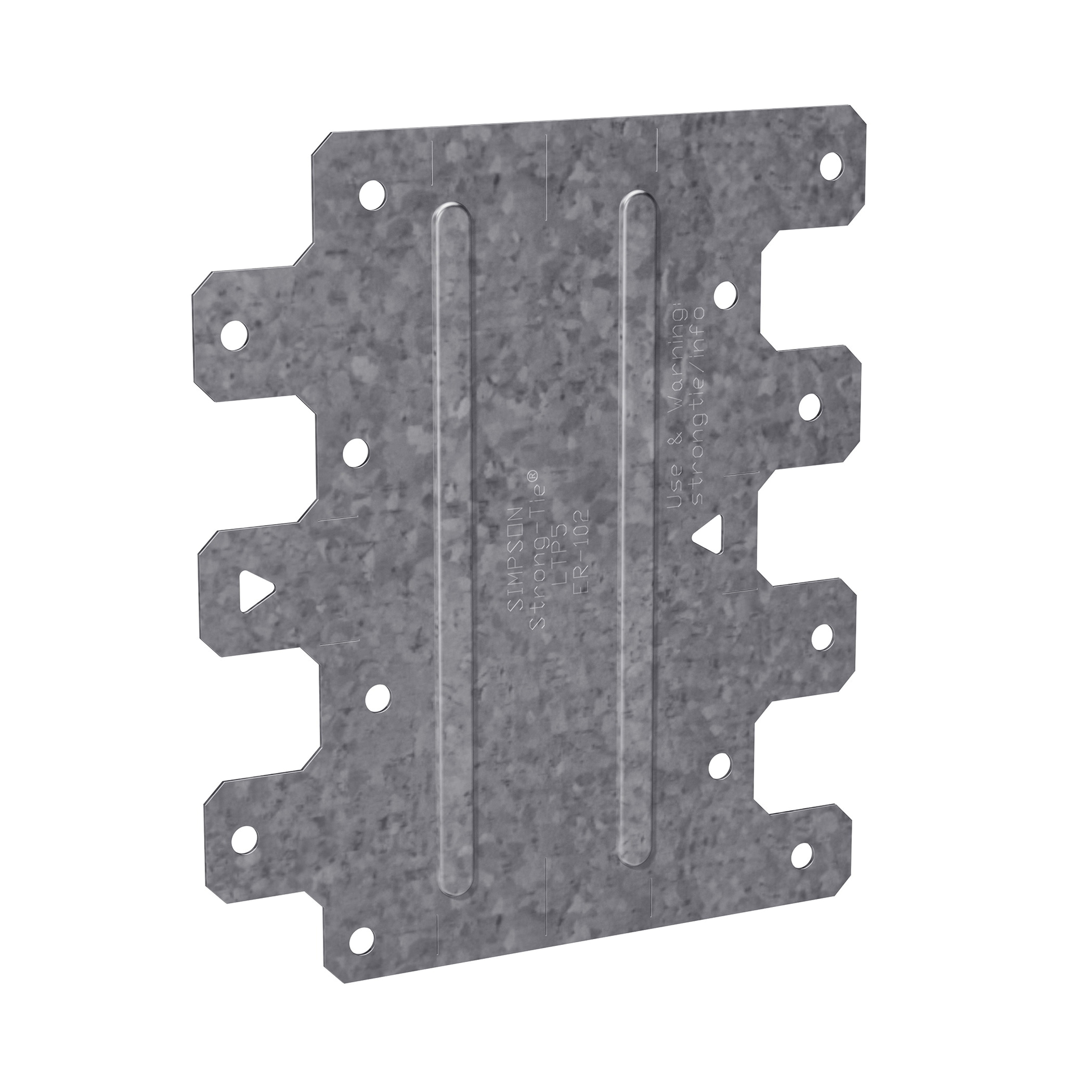 LTP LTP5 Lateral Tie Plate, 4-1/2 in W, 5-1/8 in H, Steel, Galvanized/Zinc