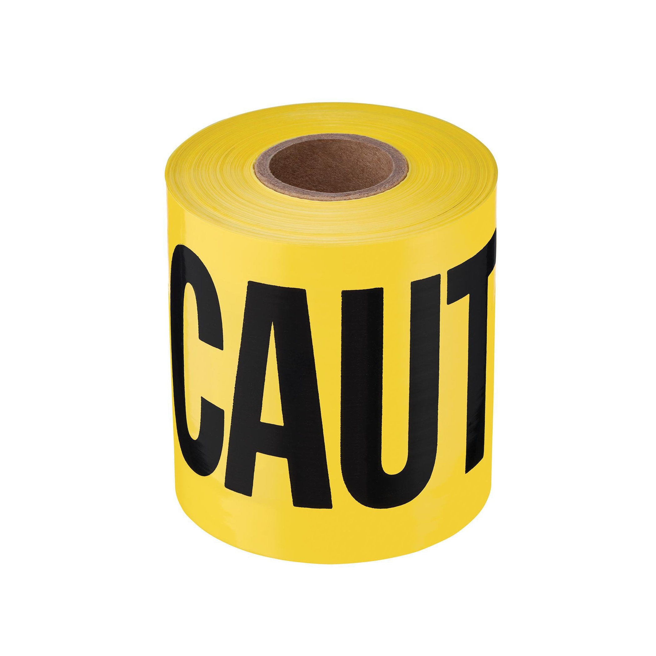 77-0201 Barricade Tape, 200 ft L, 3 in W, Plastic Backing, Yellow