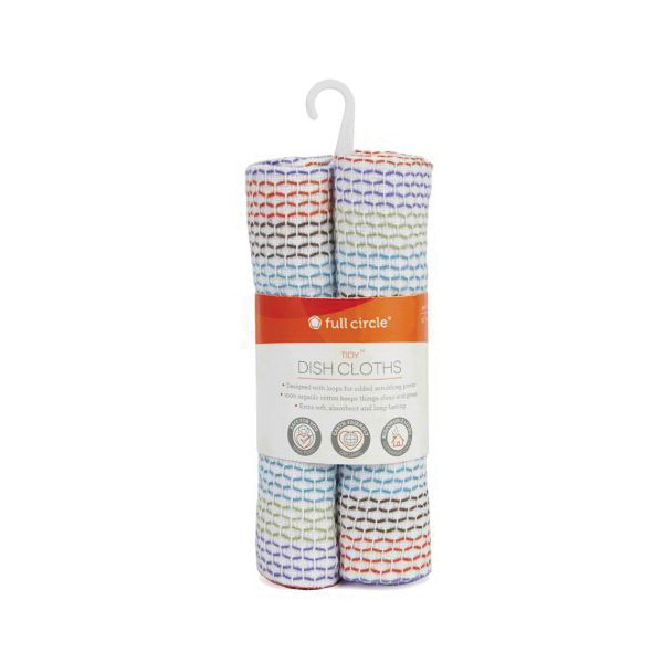 Full Circle Tidy FC10206 Dish Towel, 12 in L, 12 in W, Cotton, Multi-Color - 2