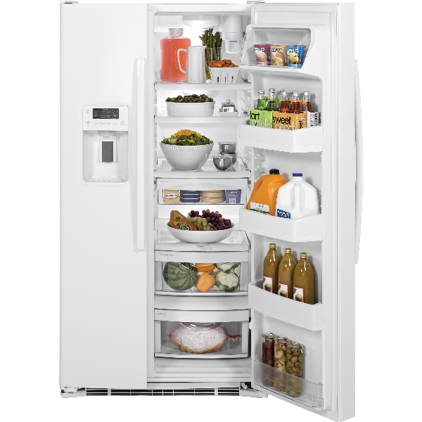 GE GSS25GGHWW Refrigerator, 25.3 cu-ft Overall, 16.07 cu-ft Refrigerator, 9.25 cu-ft Freezer, White - 2