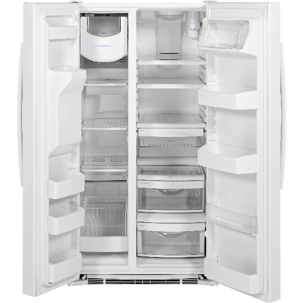 GE GSS25GGHWW Refrigerator, 25.3 cu-ft Overall, 16.07 cu-ft Refrigerator, 9.25 cu-ft Freezer, White - 3